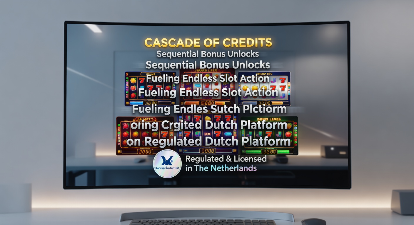 Dynamische weergave van een cascade-bonus in actie op een mobiel slotspel, met vallende credits en oplopende multipliers op een Nederlands casino-interface