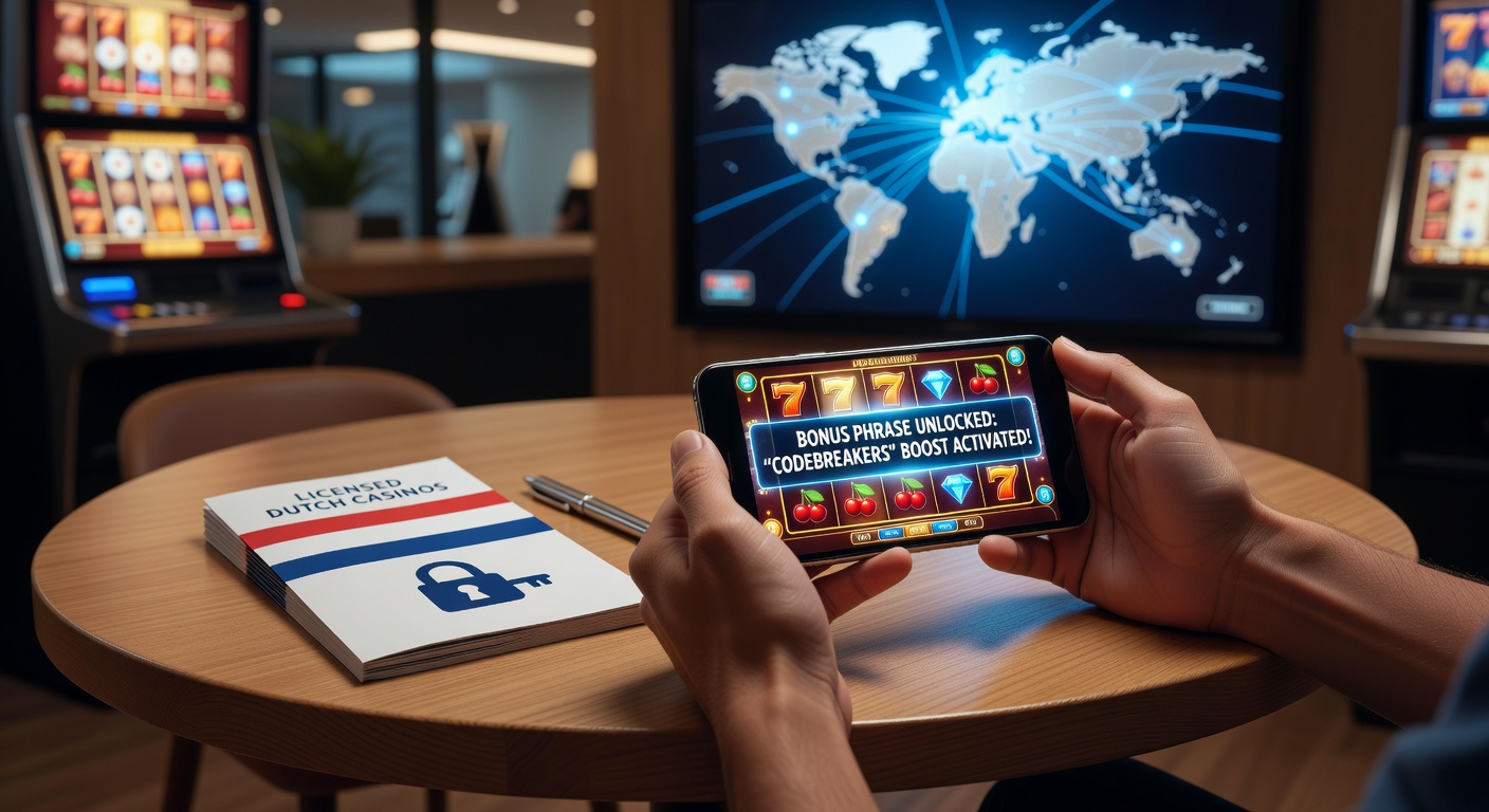 Close-up van een smartphone met geactiveerde bonusphrase op een Nederlandse casino-app, toont free spins teller en jackpot potentieel