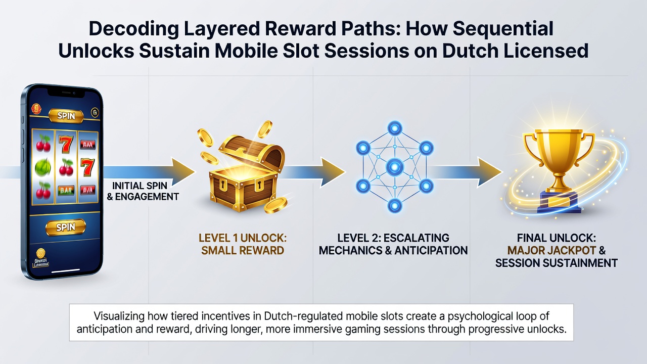 Diagram van sequentiële ontgrendelingen in mobiele slot applicaties