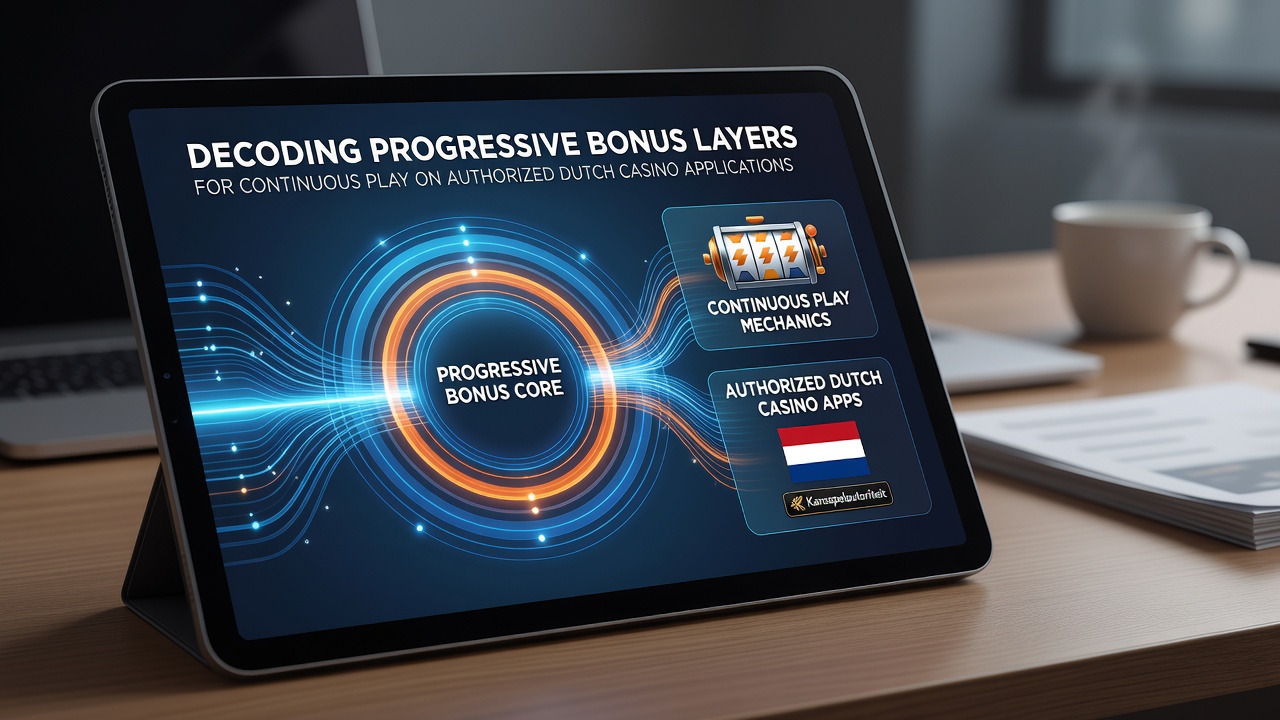 Illustratie van progressieve bonuslagen in Nederlandse casino apps met visuele lagen en beloningsstructuren