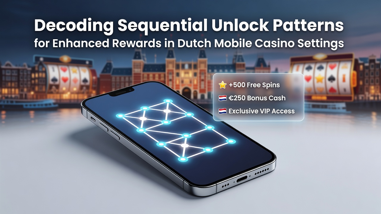 Illustratie van sequentiële unlockpatronen in mobiele casino spellen met progressiebalken en beloningsiconen
