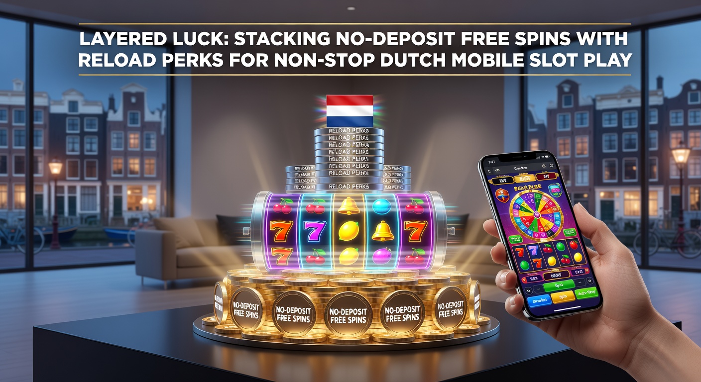 Overlappende bonuslagen met free spins iconen en reload meters op een Nederlands casino-app scherm