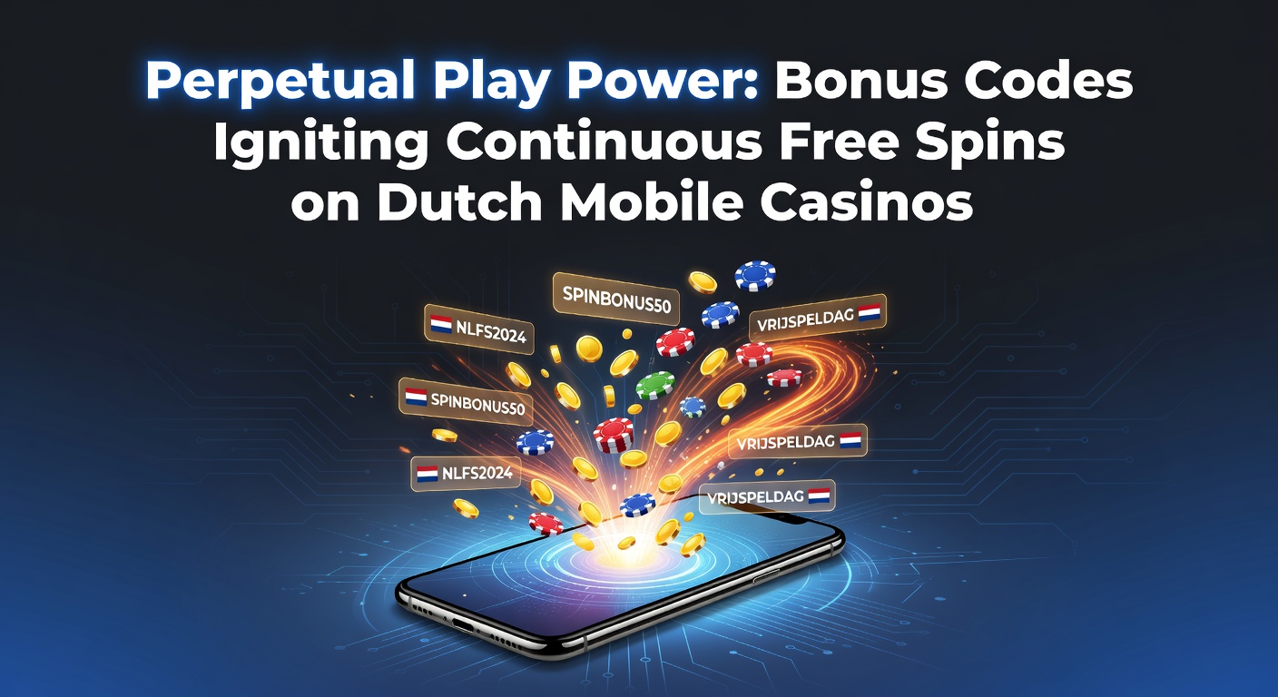 Schermafbeelding van een mobiel casino-app met actieve bonuscode voor continue free spins, typisch voor KSA-gelicentieerde platforms in Nederland