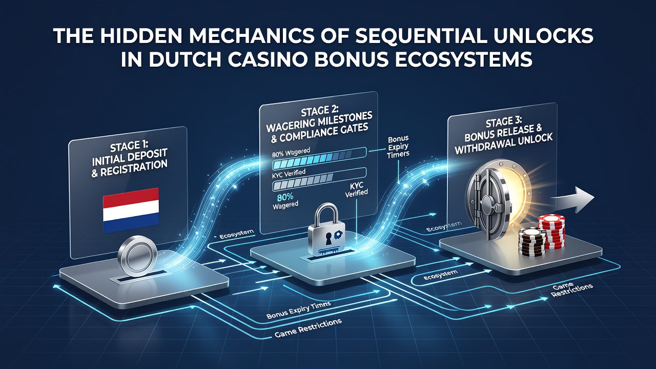 Illustratie van opeenvolgende bonusontgrendelingen in Nederlandse online casino platforms